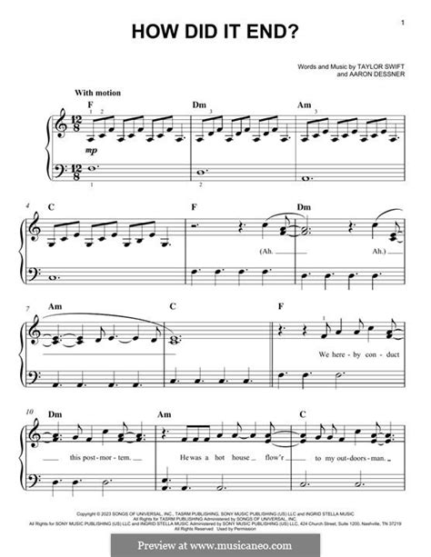 HOW DID IT END CHORDS by Taylor Swift @ Ultimate.
